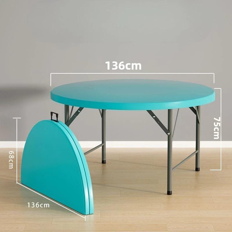 Folding Table Portable Dining Tables Elegant Simple Space Saves Round Table Economic Modern Plastic Foldable Tables Furniture
