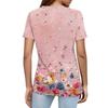 Women's T Shirt Print Button Short Sleeve Daily Weekend Fashion Basic V- Neck Regular Top