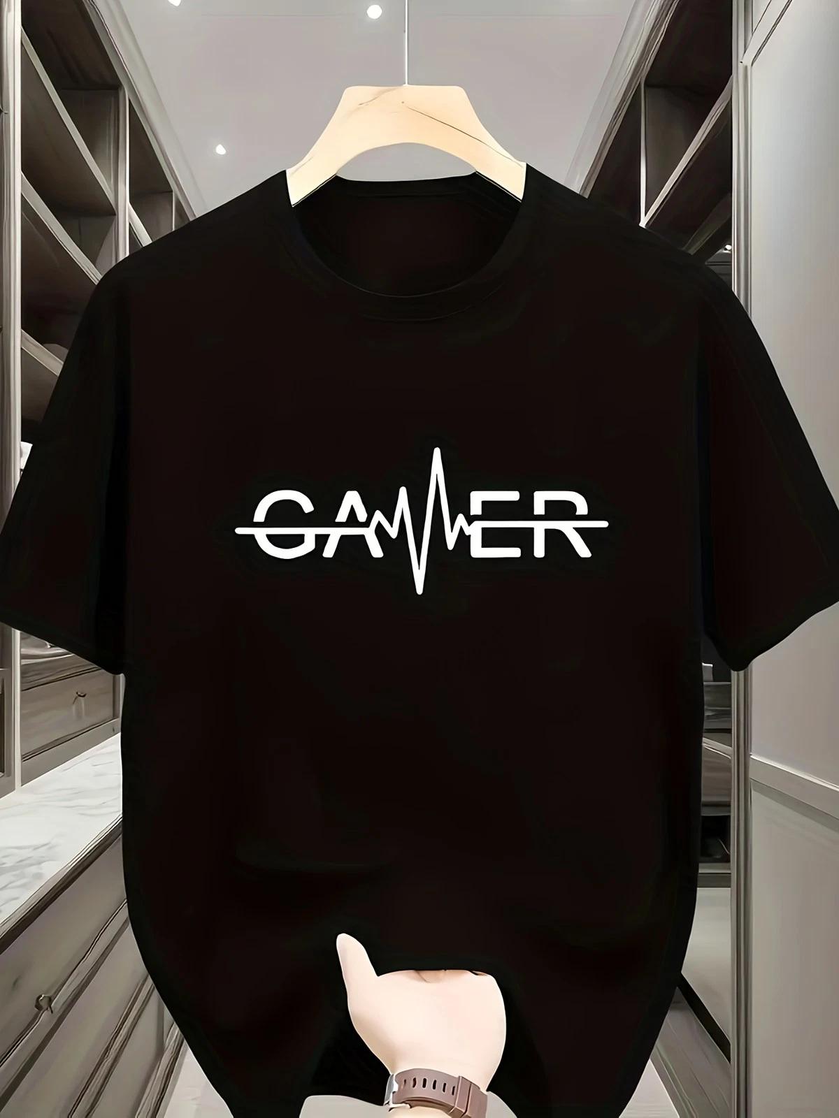 Gamer Heartbeat Life-Line Graphic Tee - Modern EKG Pulse Gaming T-Shirt M