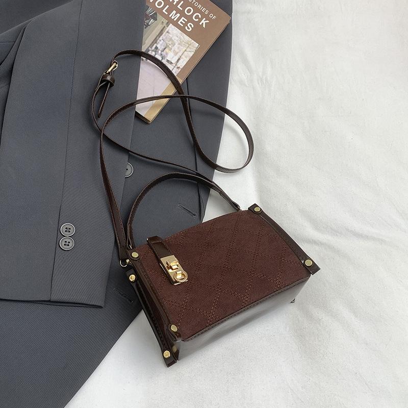 Neue Damentasche Retro Umhängetasche kleine quadratische Tasche Damen beliebt modische Textur Schulterhandtasche Tide