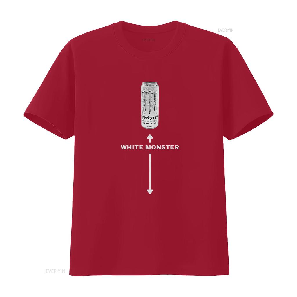Weißes Monster T-Shirt für Herren Lustiges Scherzdesign Perfekte Freunde Einzigartiger Druck Bequemes Baumwollgewebe vintage Gewaschen