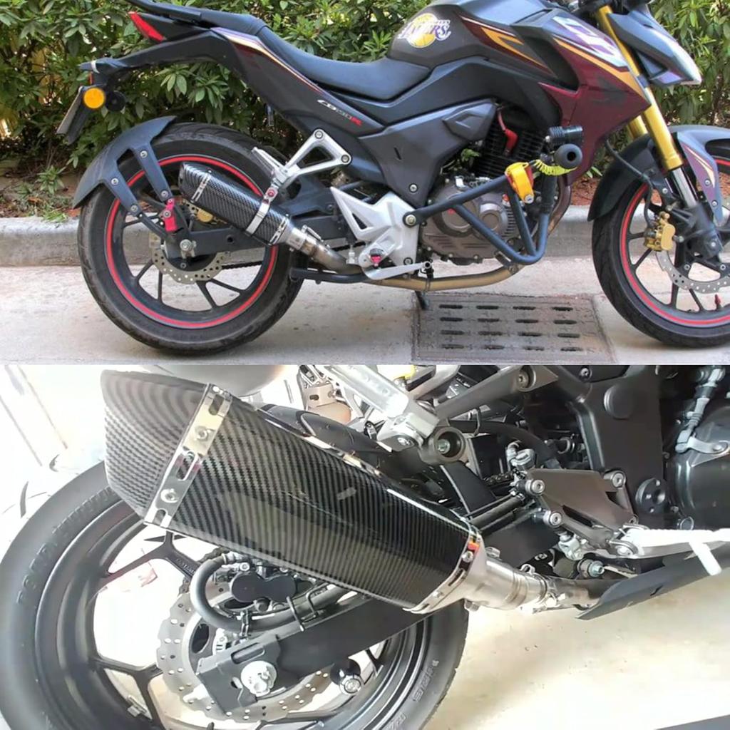 Motorcycle Slip On Muffler,1.5-2" Carbon Fiber Unversal Slip on Silencers & Mufflers For Dirt Bike Street Bike Scooter ATV Racing Pipes