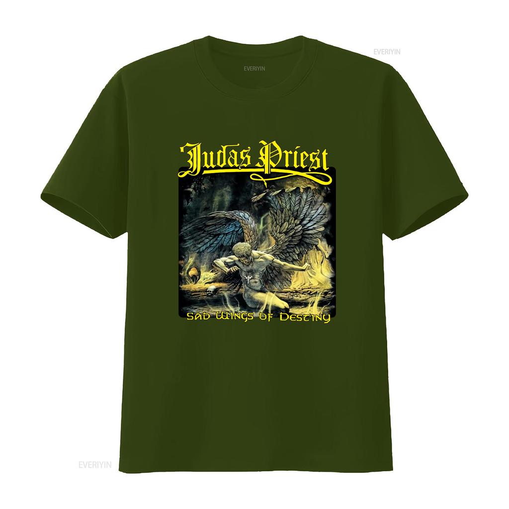Judas Priest Sad Wings Heavy Metal Band T Shirt Rock Music Print vintage Washed Stylish graphic Comfortable homme Unisex