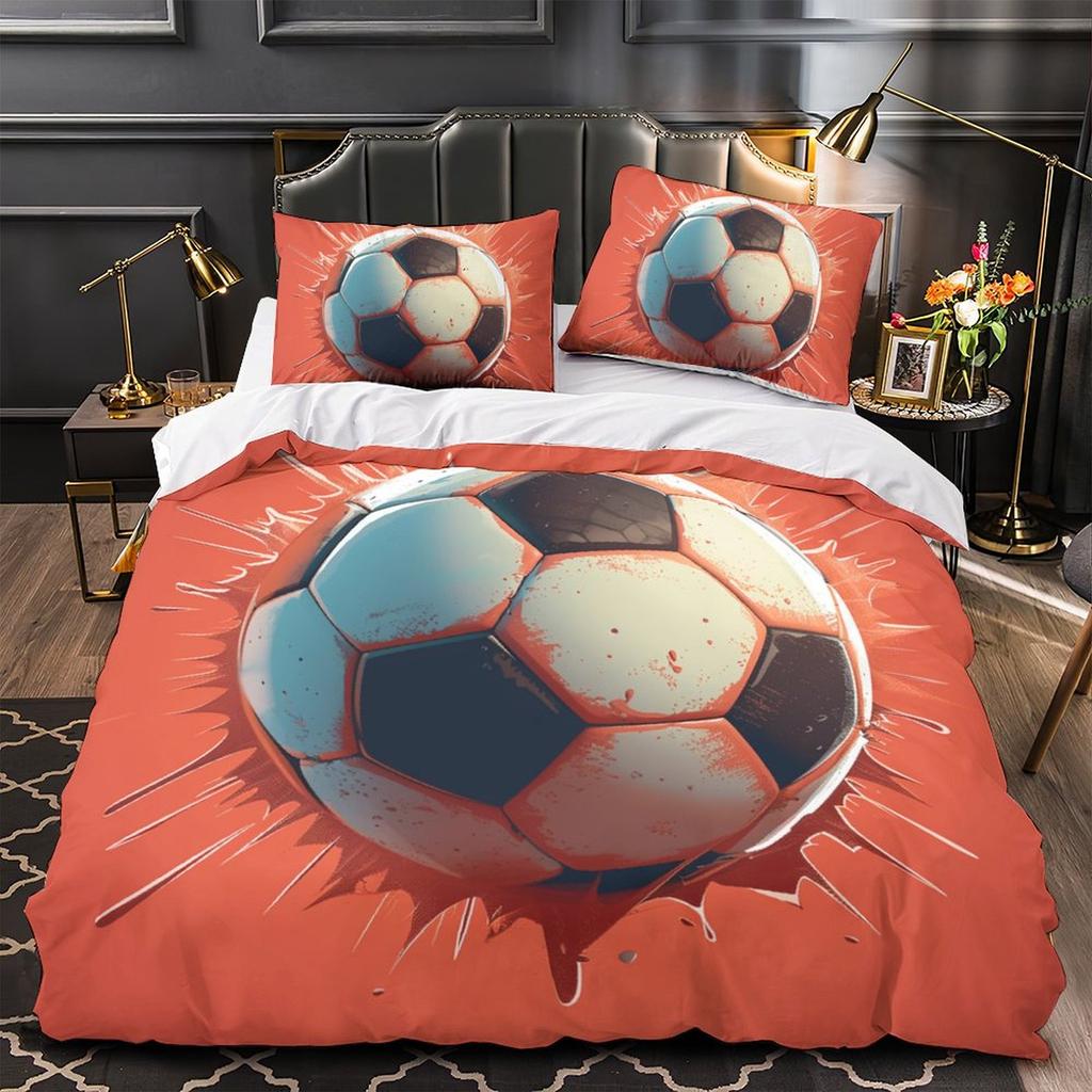 3D-Sport-Bettwäscheset für Sportler, Jungen, Teenager, Herren, Daunen-Bettbezug, Kissenbezug, 2/3-teilig, modischer, schnelltrocknender und schmutzabweisender Bezug