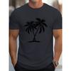 Palm Trees Vector Men's Casual Grew Neck Short Sleeve T-Shirt for Summer, PLUS SIZE