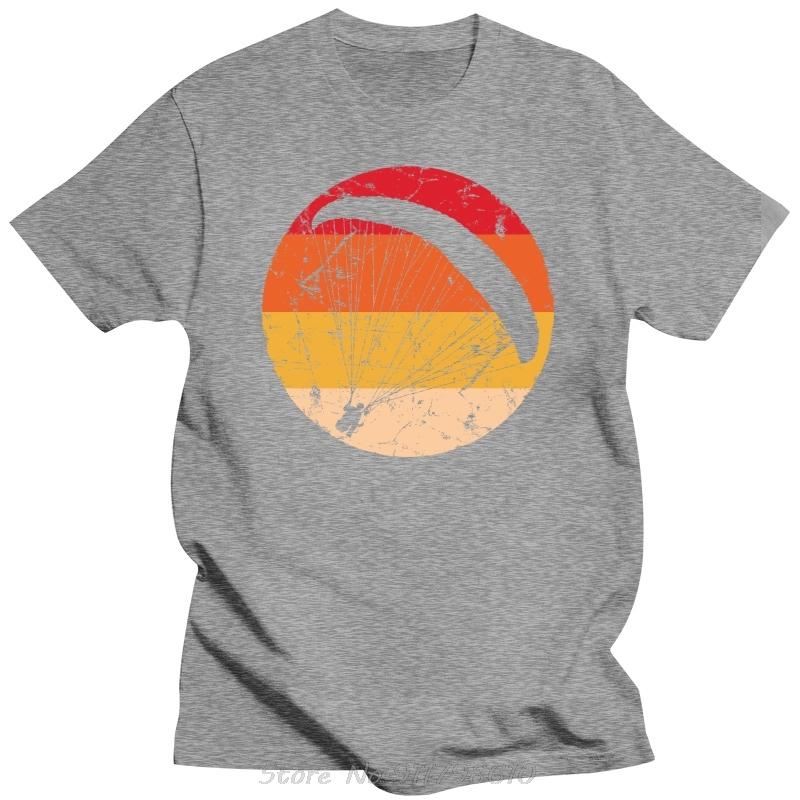 Fashion Retro Paragliding Tshirt For Men Leisure Paraglider Paramotor Parachute T Shirt Cotton Tee Gift T-shirt Men Clothing
