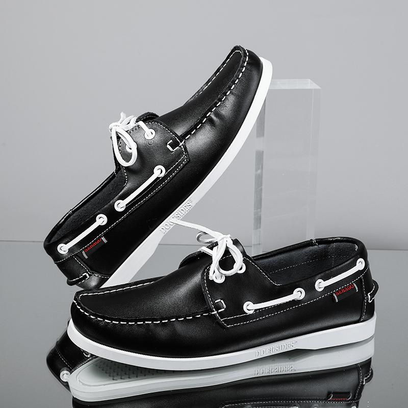 Fashion Gentle Man Shoe 2025 New Leather Fashion Shoes Classic Men Men Casual Shoes Lace-Up Flat Designer Flats Luxury Men's Boat Shoes