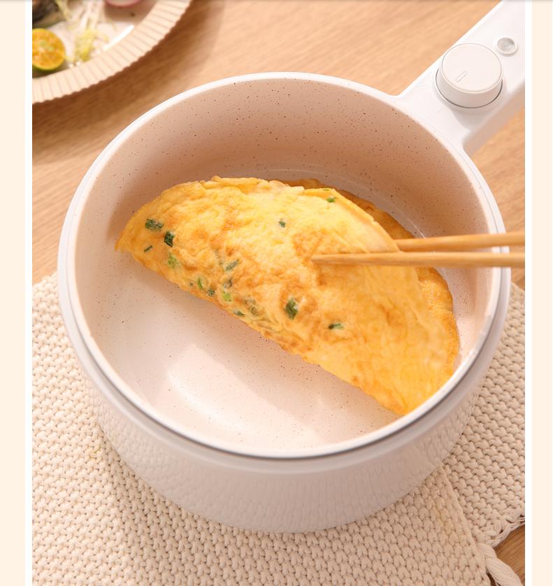 220V 1.5L Heim-Bratpfanne Kochtopf Tragbarer Elektrischer Multikocher Mini Elektrischer Hot Pot Mit Dampfeinsatz Für Reise Schule