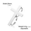 Jeshayuan Two Finger Cross Ring For Men Vintage Big Cross Open Ring Trendy Gothic Gold Silver Color Finger Christian Rings