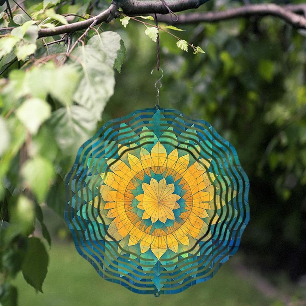 25.4 cm Metal Wind Chime with 360 Rotating Hook Dainty Hanging Decor for Patio Garden Spring Summer Fall Winter Gift