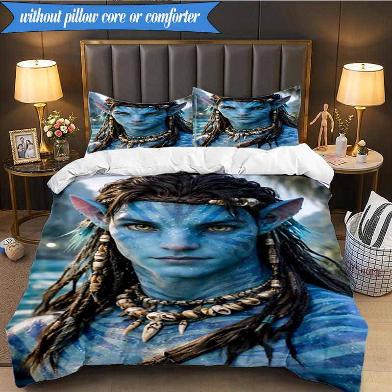 3-teiliges Ava-tar Abenteuer Bettwäsche-Set, Enthält 1 Stück Bettbezug und 2 Stück Kissenbezüge. Perfekt für Schlafzimmer, Wohnheim, Weihnachtsgeschenk für Fans