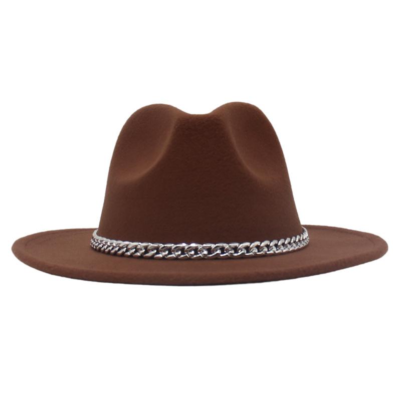 Chain Men'S And Women'S Multi-Colored Stage Hat Woolen Felt Hat Jazz Top Hat Hat