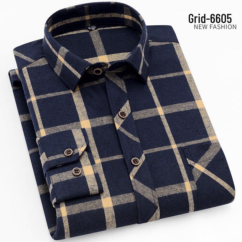 

Men s Long Sleeve Plaid Shirt - Korean Style Spring/Autumn Fashion Trend 44