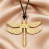 Retro Matte Gold Irregular Round Pendant Necklace with Leather Cord