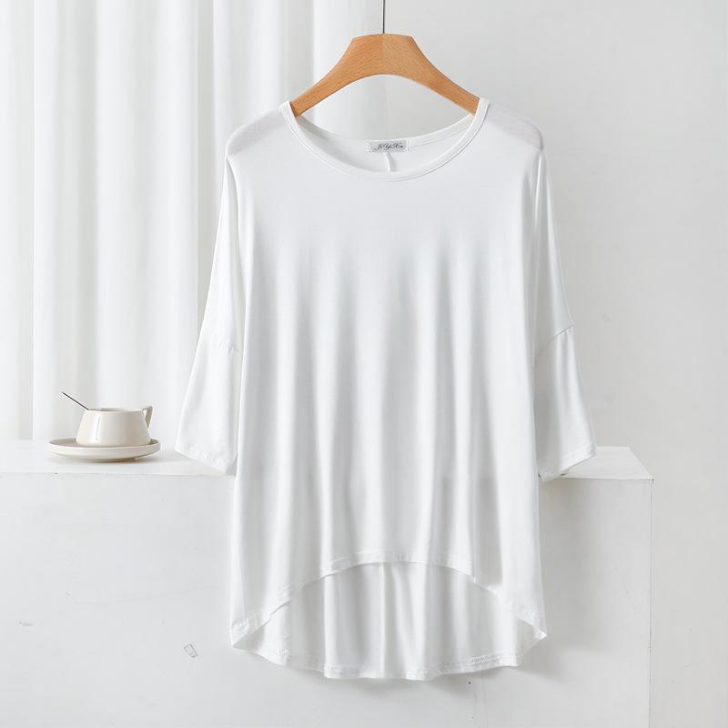 Women's Summer Modal Batwing Sleeve Top - Slimming, Loose, and Stylish.
