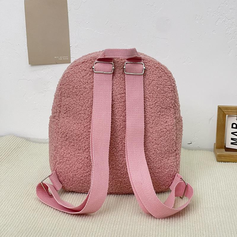 Plush Backpack Women's Bag Autumn and Winter New Cute Bear Ear Backpack Girls Parent-child Bag