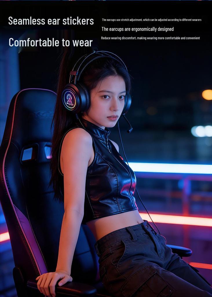 RGB Wired Over-Ear 7.1 Surround Sound Gaming Headset with Noise-Cancelling Mic