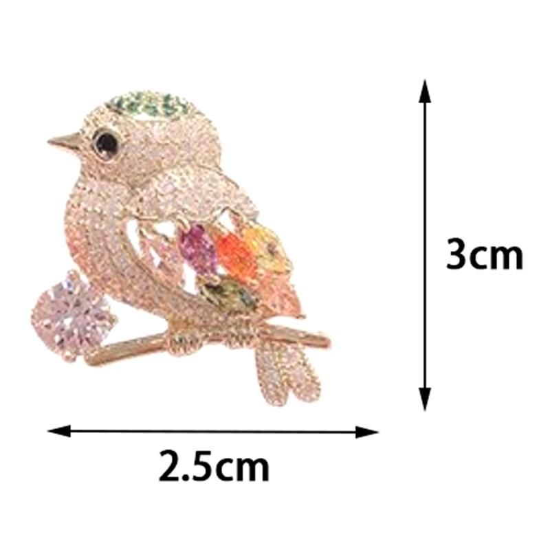 Luxury Colorful Cubic Zircon Bird Brooch Gold Color Animal Copper Brooch Women Weddings Banquet Lapel Pins Gifts