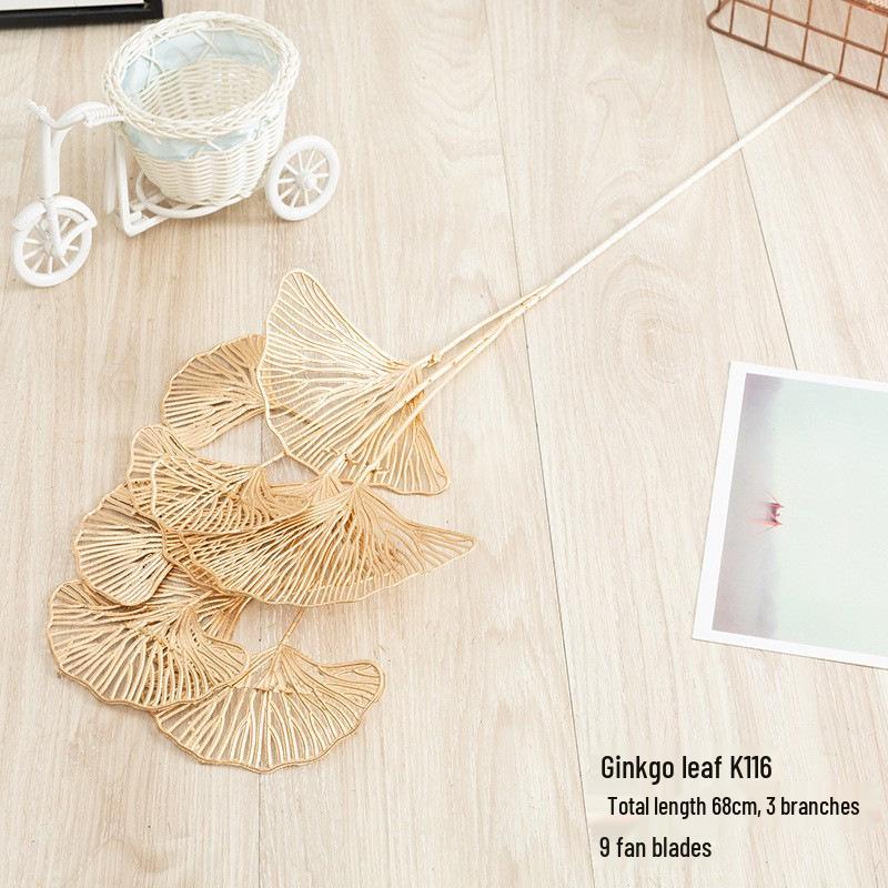 Gold Eucalyptus & Ginkgo Leaves for Wedding, Christmas & New Year Decor