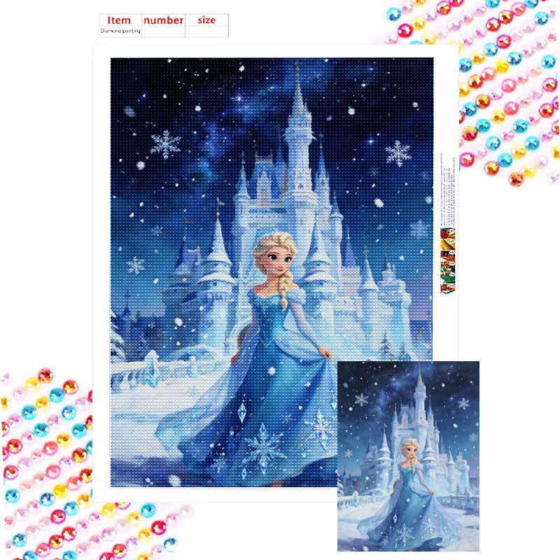Disney Diamond Painting Art Mosaic Kit Princess Elsa Castle Snowflake Handmade diy5D Home Decor Gift