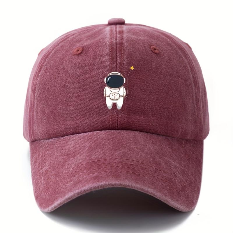 Cute astronaut patterned baseball cap for both men and women, lightweight outdoor travel, camping, daily casual hat