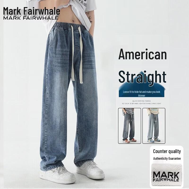 

Mark Fairwhale Men s Washed Loose Straight Jeans M