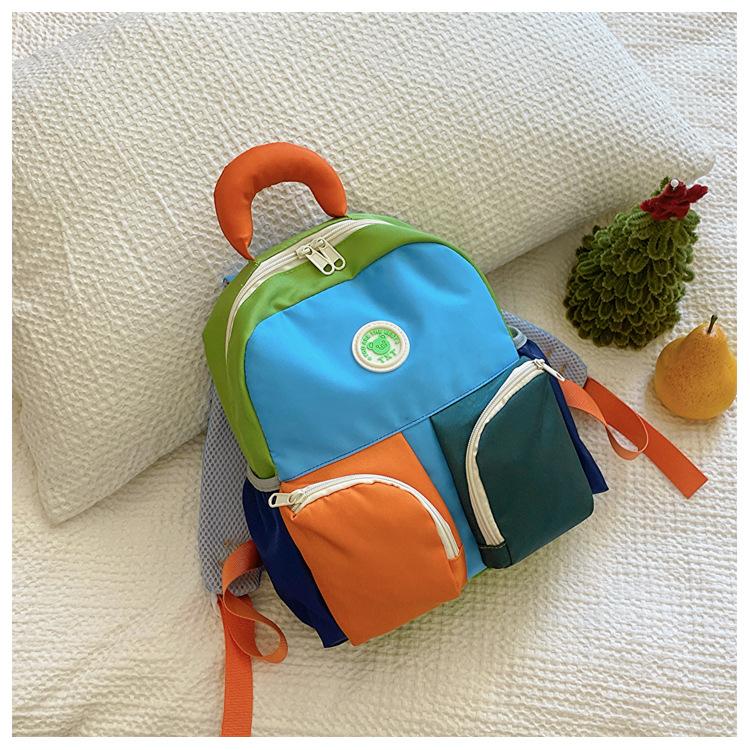 Kindergarten Primary School Students Schoolbag Fashionable Contrasting Color Large Capacity Parent-Child Backpack Children S Backpack