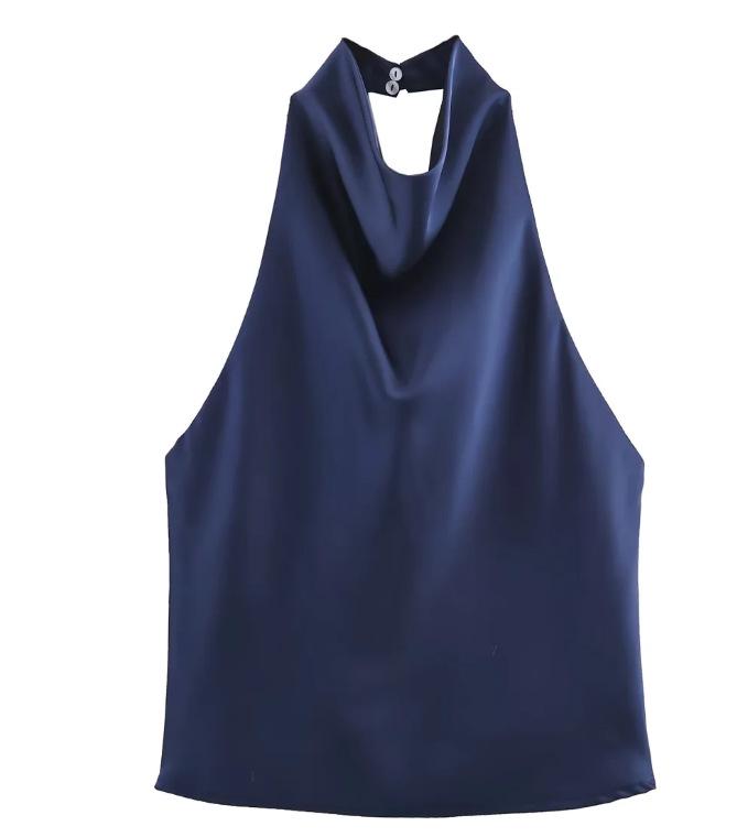 European & American Women's Satin Halter Top - Trendy INS Influencer Style