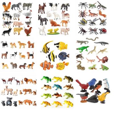 Simulation Plastic Animal Figurines Collection - Marine, Land & Insect Animals Miniature Set Toy for Kids Gift Playset Model