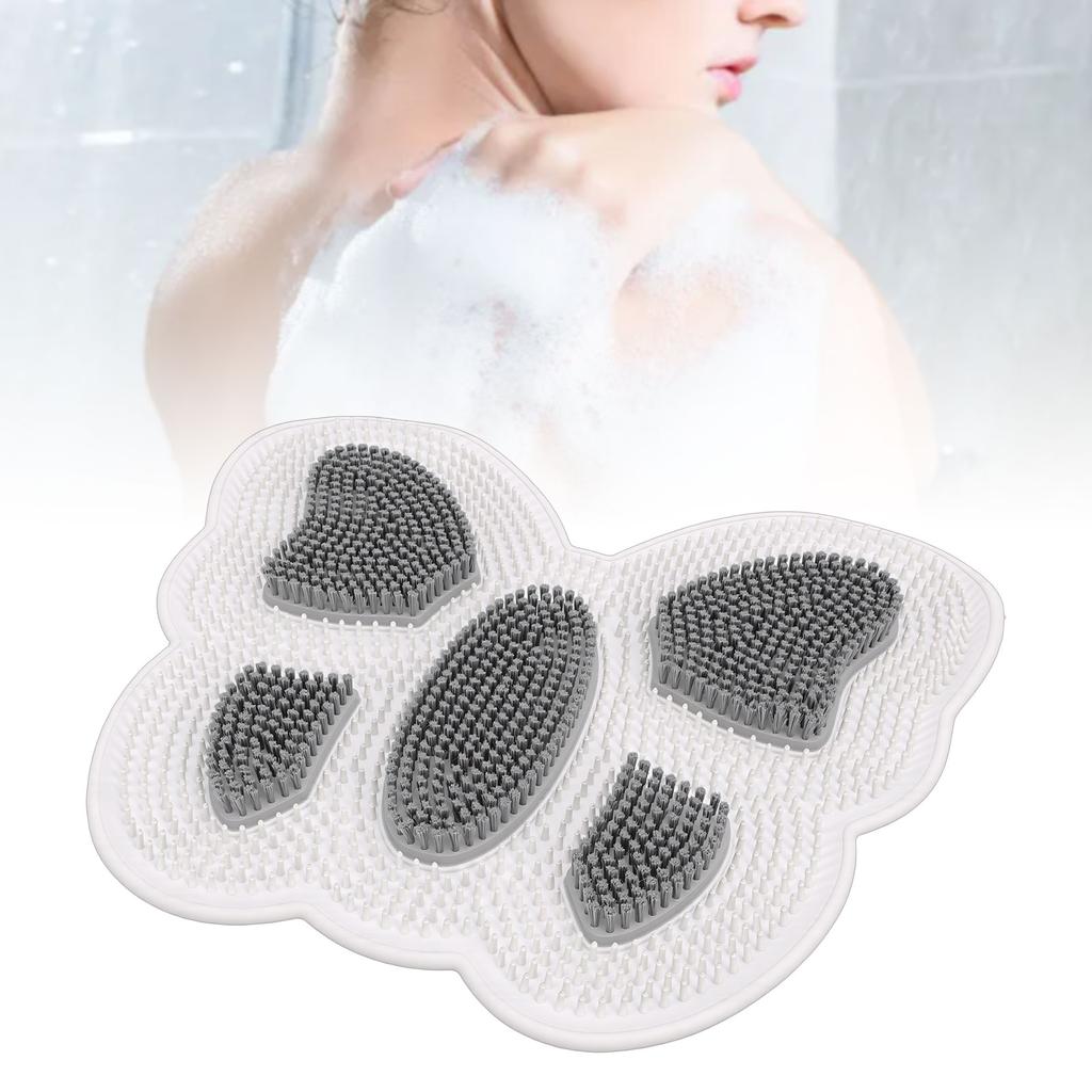 Shower Foot Scrubber Mat Back Washer Exfoliating Bath Wash Pad Wall Mounted Slip Suction Cups