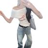Women's 2025 One-Shoulder Short-Sleeve Letter Print Slim T-Shirt – Versatile Hot Girl Summer Top