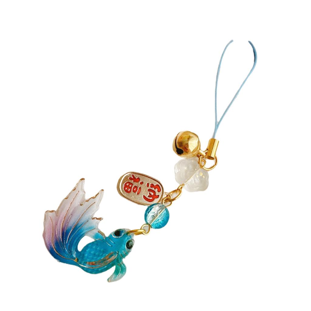 Colorful Fish Star Beaded Phone Charm Pendant Handmade Sturdy Acrylics Fashion Accessory for Trendy Look Daily Use