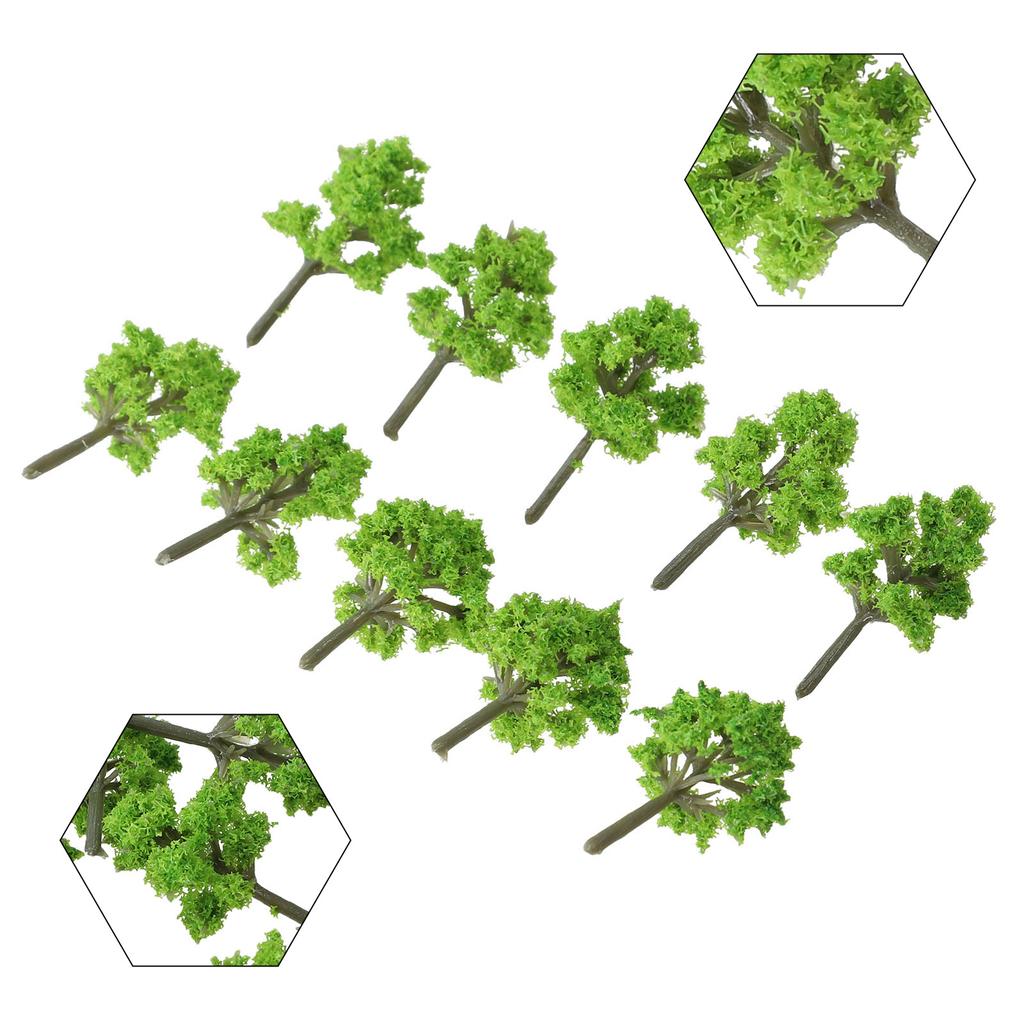 Scene Model Trees Decoration Diorama Display Green Plastic Props Railroad Resin 10pcs Scale Scenery Simulation DIY
