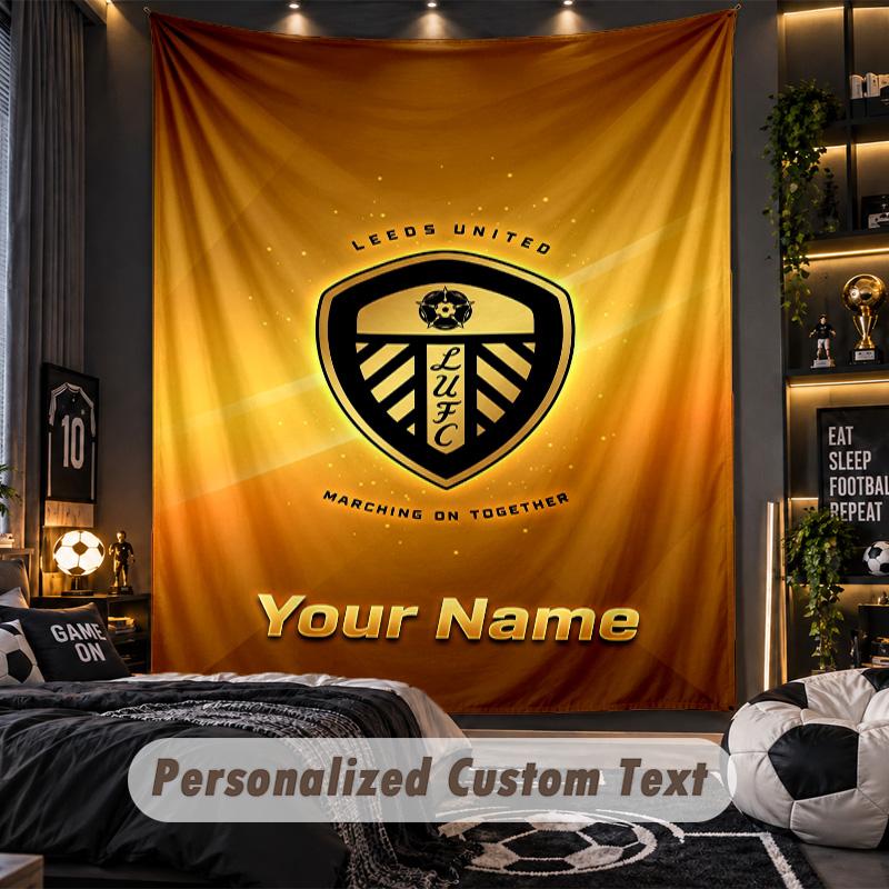 TapestryLeeds United Custom Name Text Personalized Wall Hanging Tapestry Home Wall Decor