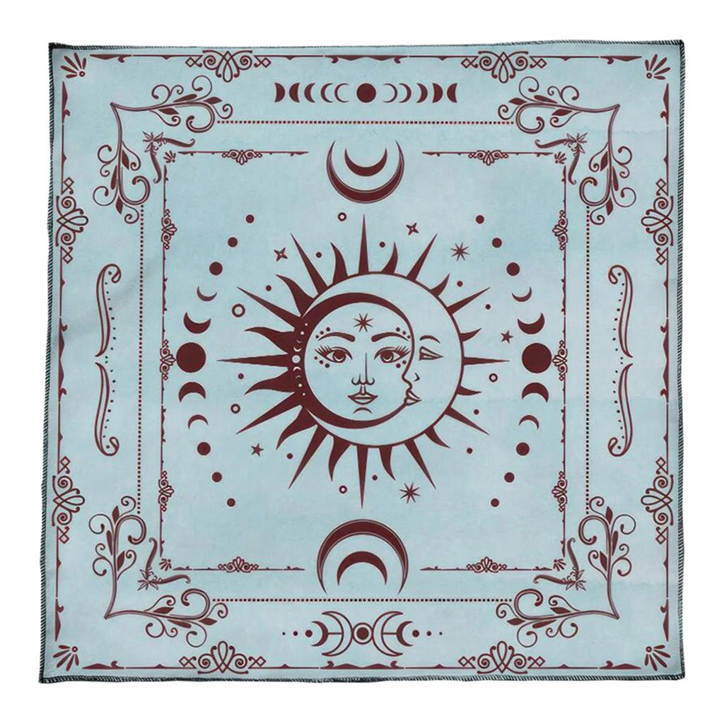 Tarot Card Tablecloth Altars Cloth Moon/Butterfly/Flower Tablecloth Astrology Divinations Non-Slip Mat Tapestry Decors