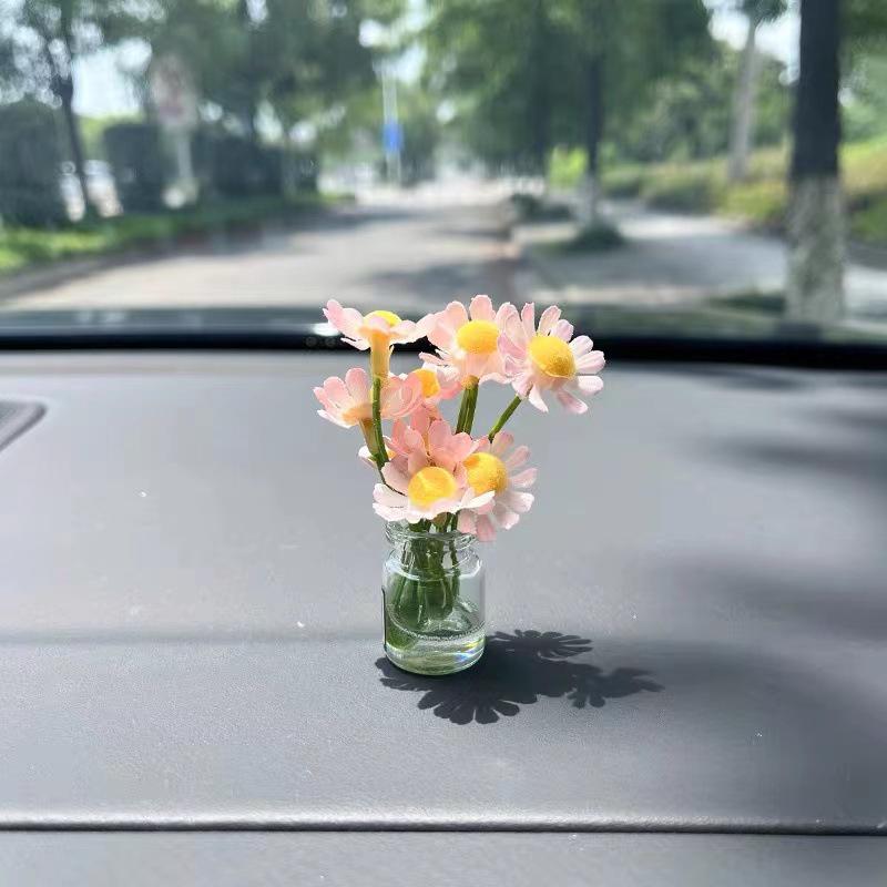 Sunflower Mini Car Ornament - Interior Center Console Decoration, Hot Selling Dollhouse Accessory