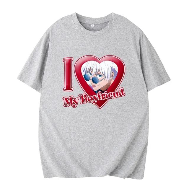 Ich Liebe Meinen Freund Musterdruck T-Shirt Damen Sommer Begeisterung Buchstaben Baumwollkleidung Damen Lässig Locker Applikationen T-Shirts