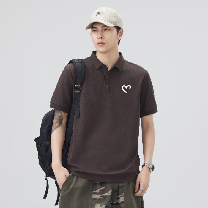 Summer Thin Three-dimensional Silicone Printed Short-sleeved POLO Shirt Men's T-shirt Top