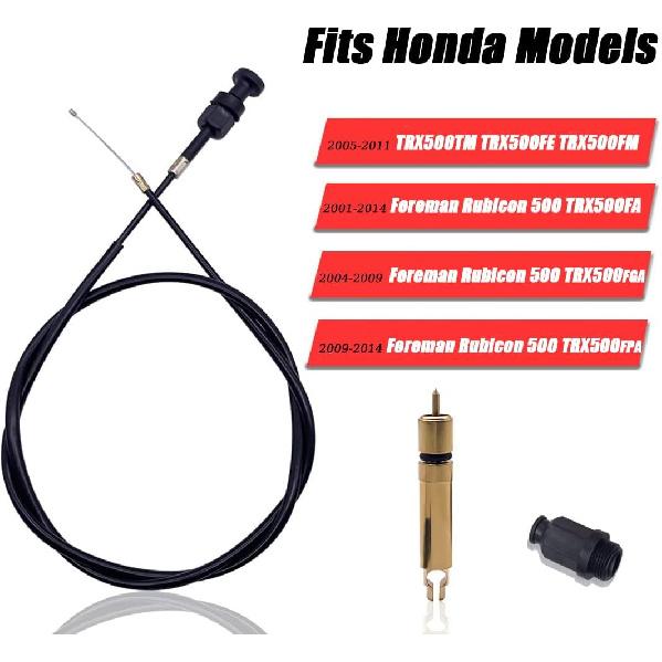 Carburetor Choke Cable And Starter Valve Plunger Kit Compatible With Honda TRX500 Foreman Rubicon 500 Choke Cable TRX500FPA TRX500FM TRX500FA
