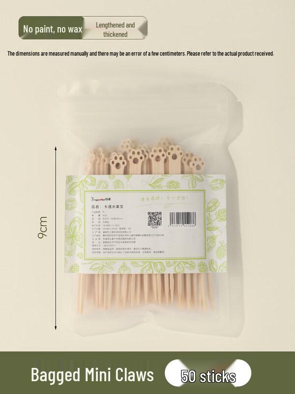 ZISIZ Animal Bamboo Disposable Fruit Forks