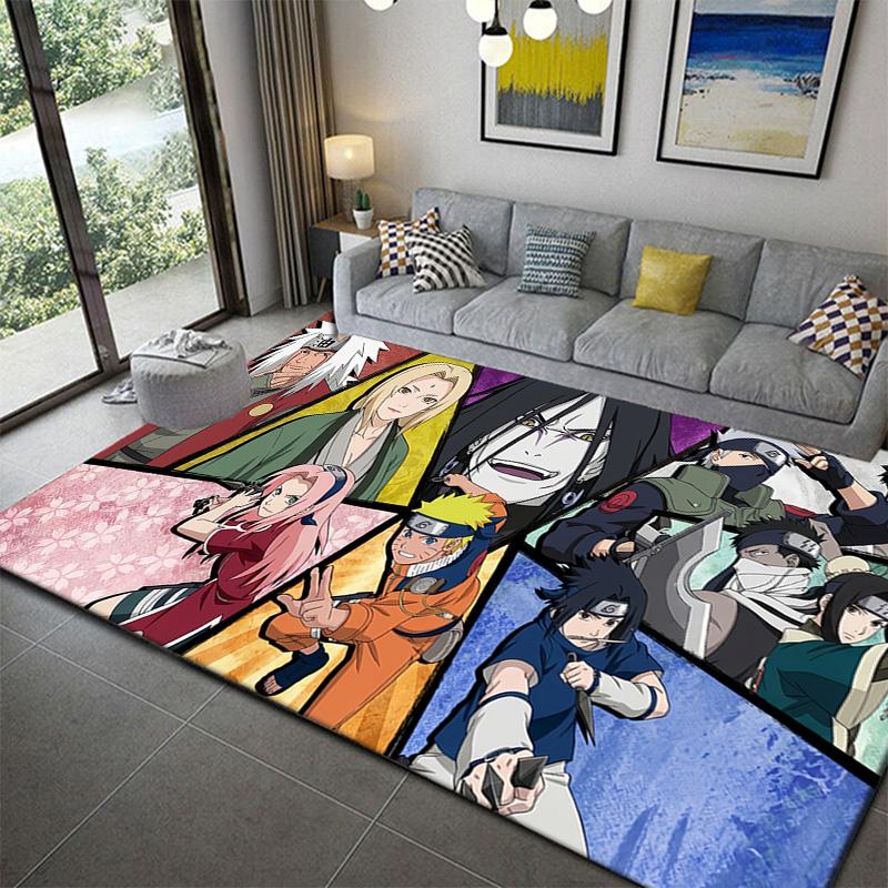 Naruto Anime High Contrast Print Area Rug Non-Slip Durable Mat for Home Decor
