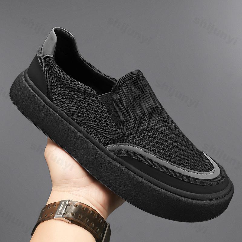 Fashion Mens Casual Shoes Platform Mesh Breathable Walking Shoes Lightweight Comfort Flats Loafers Outdoor Leisure Board Shoe Zapatillas