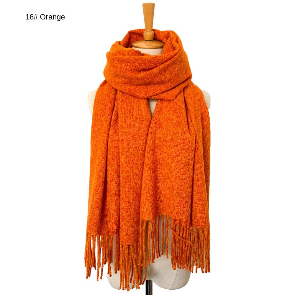 Toamnă Iarnă Culoare Solidă Eșarfă cu franjuri lungi Sal gros de damă