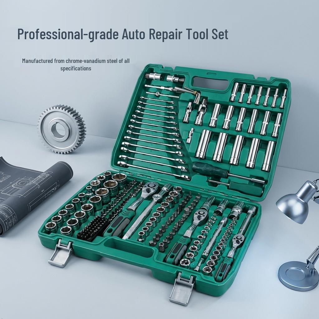 216 daļu auto remonta instrumentu komplekts