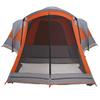 Tunnel Family Tent for 8 Persons Grey and Orange Waterproof