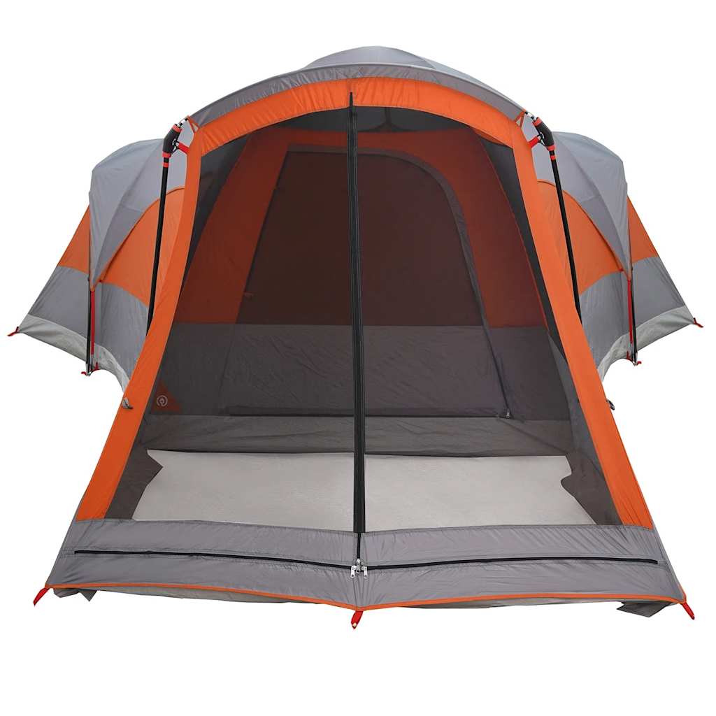 Tunnel Family Tent for 8 Persons Grey and Orange Waterproof