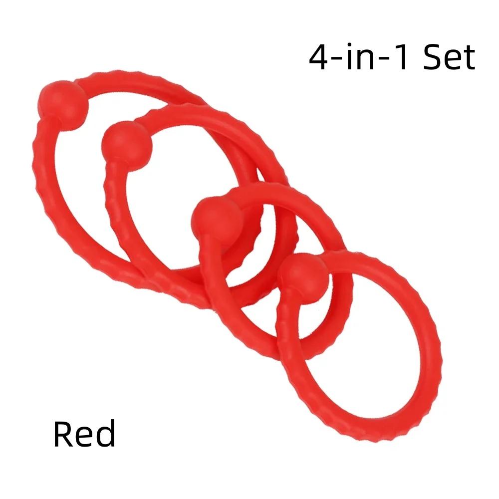 BDSM Ejakulation Verzögerung Einschränkung Dick Penis Cockring,Silikon Cockring Männer Stretching,Abnehmbarer Hodensack Ball Stretcher Sextoy