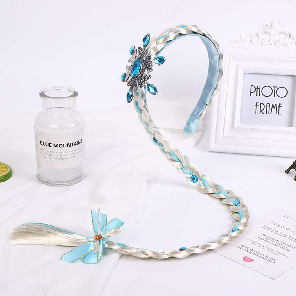 monoii Rapunzel Wig Cosplay Children Halloween Snow Queen Healthy Elsa Wig Cinderella False Hair Princess Headband Princess Dress Up Hair Band Girls
