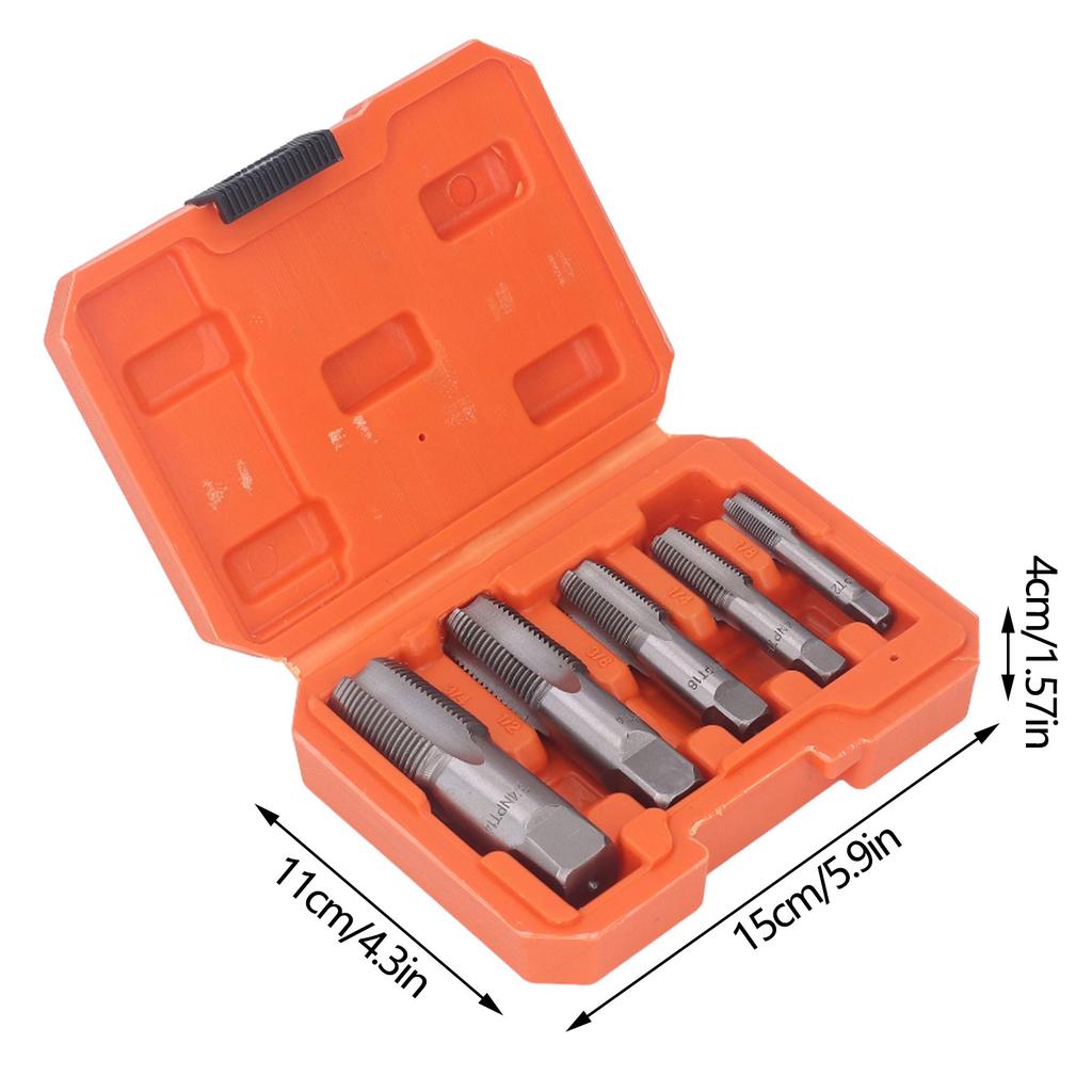 5 Piece NPT Pipe Tap Set Sizes Included 3 4 1 2 3 8 1 4 1 8inch Carbon Steel Threading Plumbing NPT Tap Set with