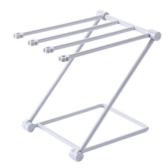 Folding Towel Stand Rack Kitchen Washing Cloth Draining Plastic Organizer Shelf